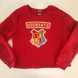 Hogwarts burgundy pull over cropped top Girls size 11/13